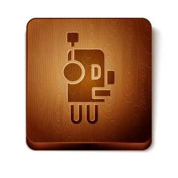 Brown Robot icon isolated on white background. Artificial intelligence, machine Stock Illustration