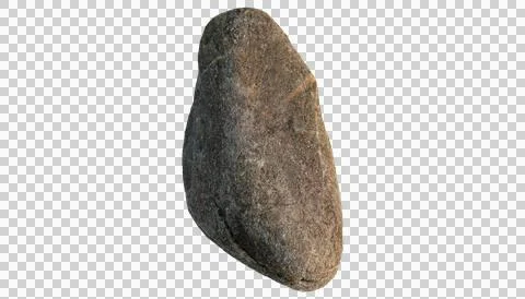 Brown Rock Isolated on White Background, Close-up View Stock Photos