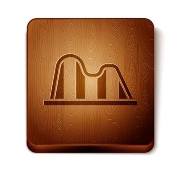 Brown Roller coaster icon isolated on white background. Amusement park Illustrazione stock