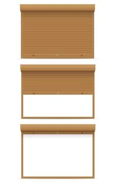 Brown rolling shutters illustration Stock Illustration