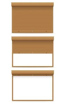 Brown rolling shutters vector illustration Stock Illustration