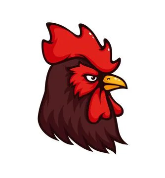 Brown rooster head vector mascot of sport team Stock Illustration