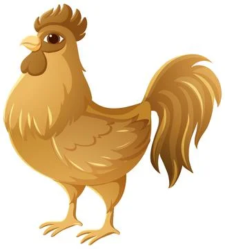 Brown Rooster Vector Illustration Representing the Chinese Zodiac Sign Stock Illustration