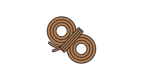 A brown rope displaying two holes, potentially used for threading or securi.. Stock Footage 335137349