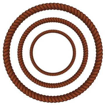 Brown rope in three sizes Stock Illustration