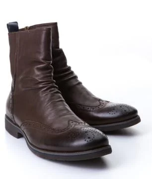 Brown roper boots Stock Photos