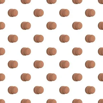 Brown round doorknob seamless pattern repeating background Stock Illustration