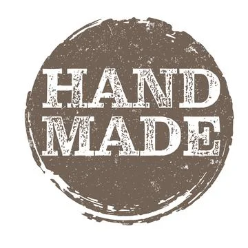 Brown round HANDMADE label Stock-Illustration
