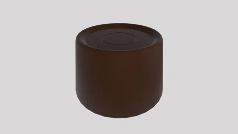 Brown round stool isolated on white background 스톡 동영상 307308452
