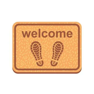 Brown rug welcome Stock Illustration