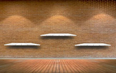 Brown rustic brick wall background Stock Photos