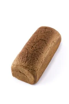 Brown rye bread isolated on white background Stock Photos