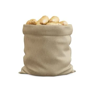 A brown Sack with Potatoes image isolated on a white background Stock Illustration