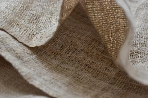 Brown sackcloth texture background, crumpled burlap fabric textile for design Stockfoto's