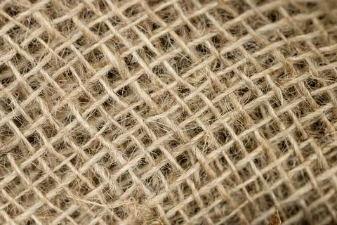 Brown sackcloth texture or background and empty space. Stock Photos