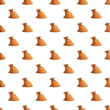 Brown sacks repeating pattern on white background Stock Illustration
