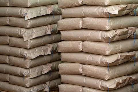 Brown sacks  store Stock Photos