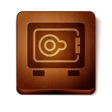 Brown Safe icon isolated on white background. The door safe a bank vault with a Stockillustratie