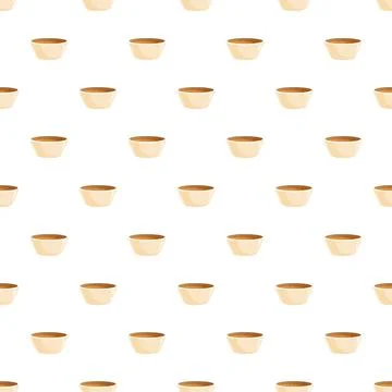 Brown sauce bowls seamless pattern design background Stock Illustration