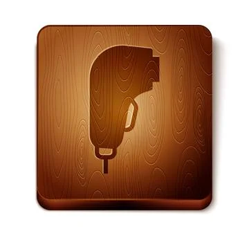 Brown Scanner scanning bar code icon isolated on white background. Barcode .. Stock-Illustration