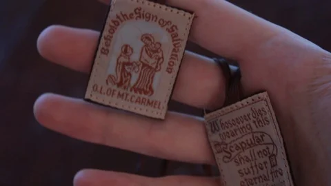 Brown Scapular - St. Simon Stock Video stock 116119019