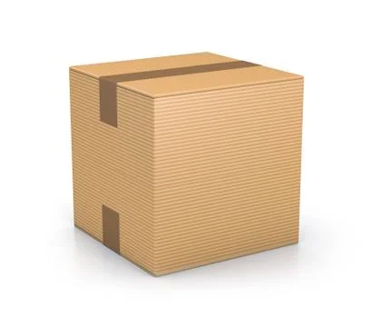Brown sealed cube boxes. Stock Illustration