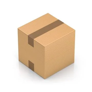 Brown sealed cube boxes. Stock Illustration