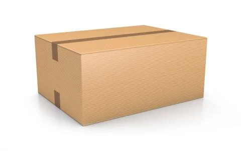 Brown sealed rectangle box. Stock Illustration