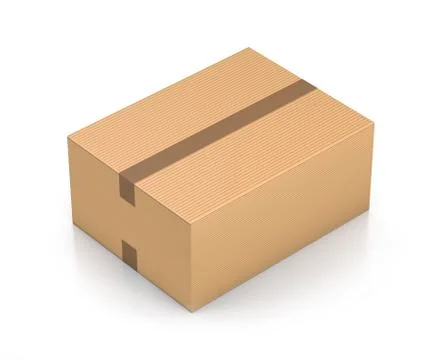 Brown sealed rectangle box. Illustrazione stock
