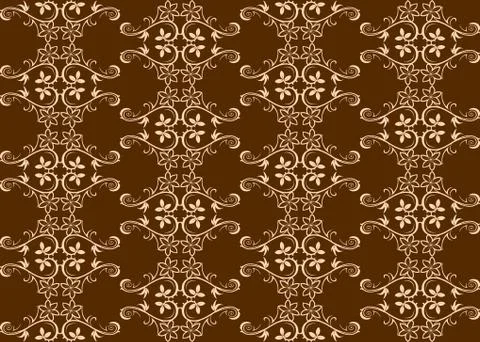 Brown seamless background with floral patterns 스톡 일러스트