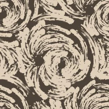 Brown seamless pattern of lines or brush strokes in the form of arcs. pattern Illustrazione stock