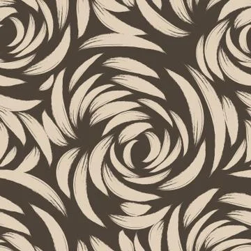 Brown seamless pattern of lines or brush strokes in the form of arcs. pattern Stock-Illustration