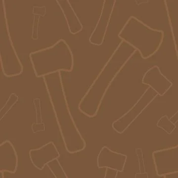 Brown seamless pattern with outline axes Stock Illustration