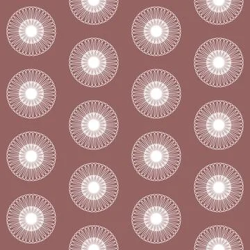 Brown seamless pattern with round wheel ornament for clothing design Stock Illustration