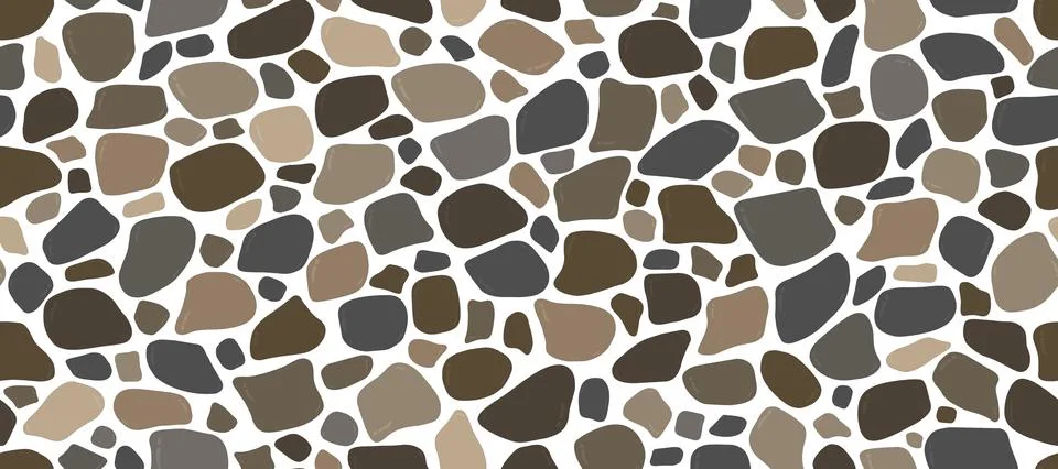 Brown seamless stone wall texture. Tile pavement pattern. Rocky floor background Stock Illustration