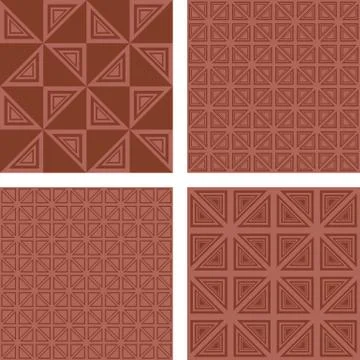 Brown seamless triangle pattern background set Stock Illustration