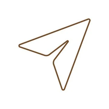 Brown send message line icon isolated on white background Illustrazione stock