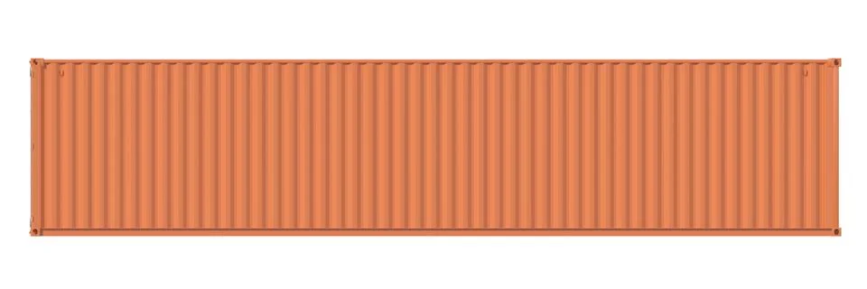 Brown ship cargo container side view 40 feet length Stock Illustration