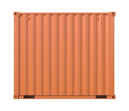 Brown ship cargo container side view 10 feet length Stock Illustration