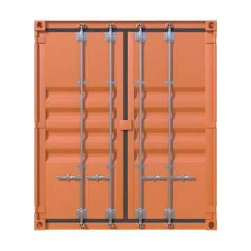 Brown ship cargo container side view Stock Illustration