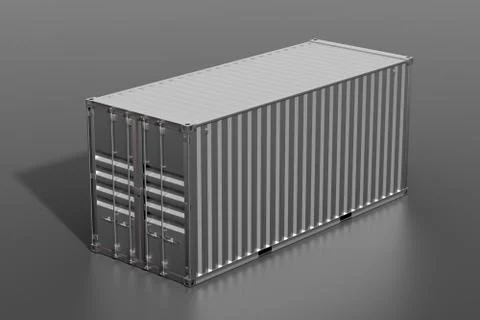 Brown ship cargo container side view 20 feet length Stock Illustration