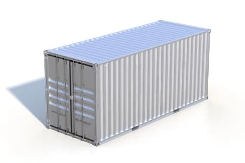 Brown ship cargo container side view 20 feet length Stock Illustration