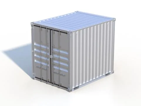 Brown ship cargo container side view 10 feet length Stock Illustration