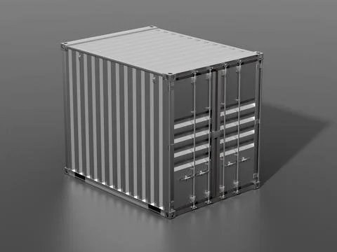 Brown ship cargo container side view 10 feet 3D illustration Stock Illustration