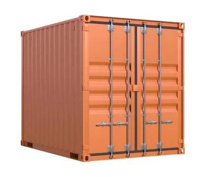 Brown ship cargo container side view 10 feet length Stock Illustration