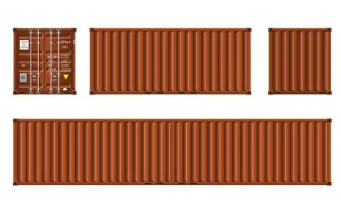 Brown shipping cargo containers Stock Illustration