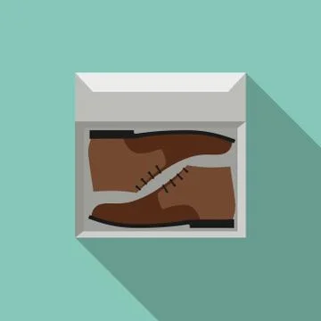 Brown shoes in box Stock Illustration