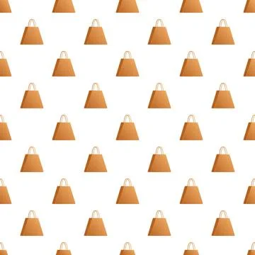 Brown shopping bags seamless pattern for retail commerce Stock Illustration