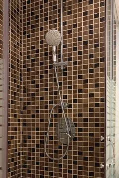 Brown Shower Cabin Foto stock