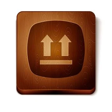 Brown This side up icon isolated on white background. Two arrows indicating top Stock Illustration